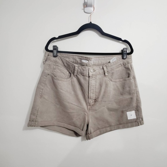 Old Navy High-Waisted O.G. Straight Cuffed Gray Jean Shorts Size 18 - Picture 1 of 10